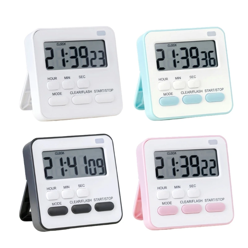 2024 New Durable Countdown Clock Cooking Alarm Clock with Flashing Light Timer for Cooking Kitchen Sport Study Game Office Home