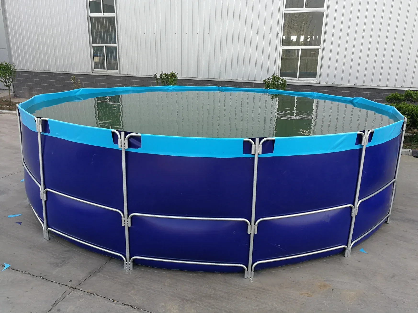 Good 5-year-life-time Reusable Customized PVC Fish Pond Fish Farming Tank With Steel Frame Indoor And Outdoor Aquaculture Using
