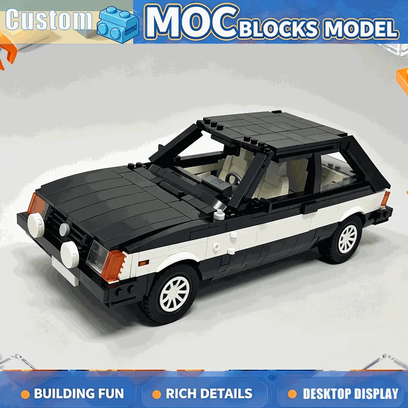 1391PCS Classic Rally Car MOC Building Blocks Custom Vintage Hatchback Vehicle Model DIY Assembly Creative Collection Gift Set