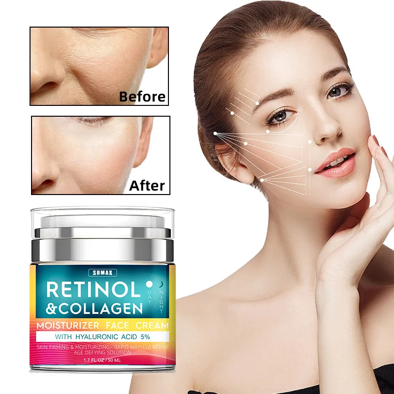 

Retinol Face Cream 50ML Moisturizing Firming Brightening Skincare Collagen Hyaluronic Acid Creams Facial Skin Care Products