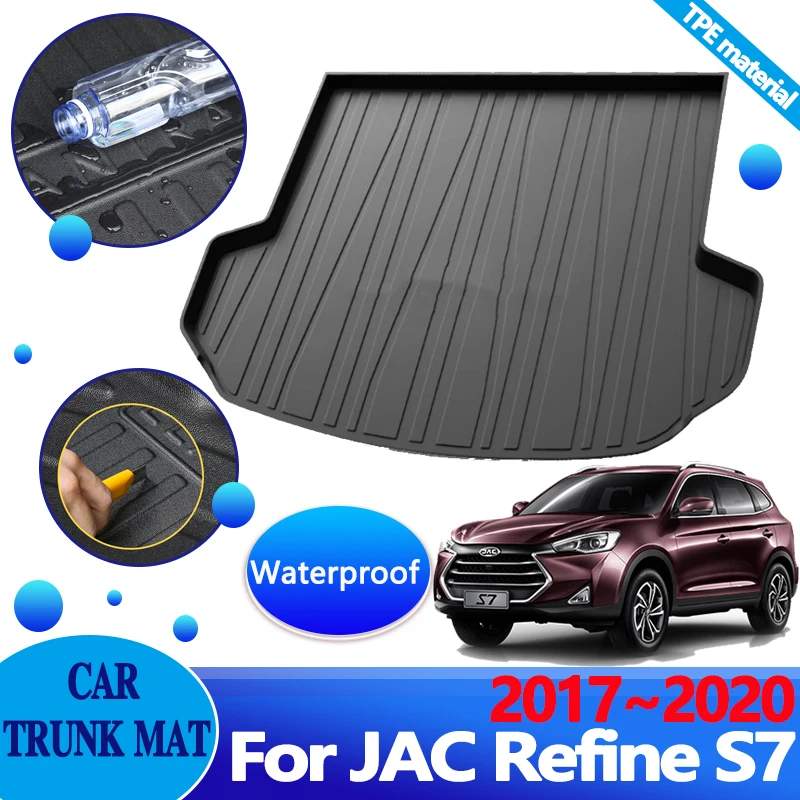 

Car Trunk Mat for JAC Refine S7 Accessories T80 Sei 7 2017~2020 Trunk Cover Anti-dirty Waterproof Carpet TPE Cushion Storage Pad