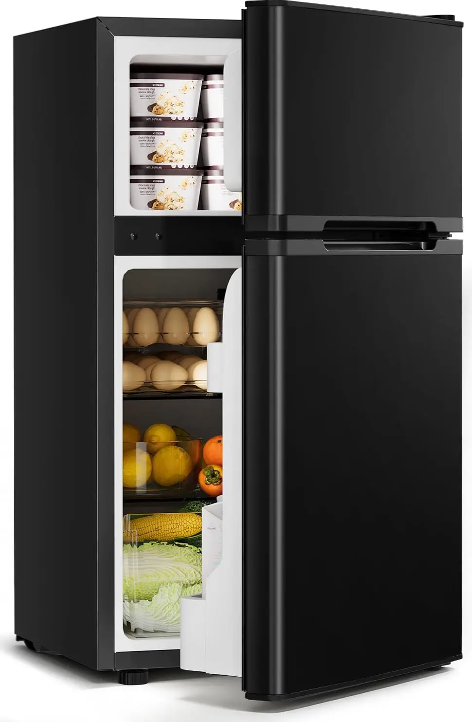 

3.2 Cu.Ft Mini Fridge with Freezer - 2 Door Small Refrigerator, Mini Refrigerator with Adjustable Thermostat, Removable