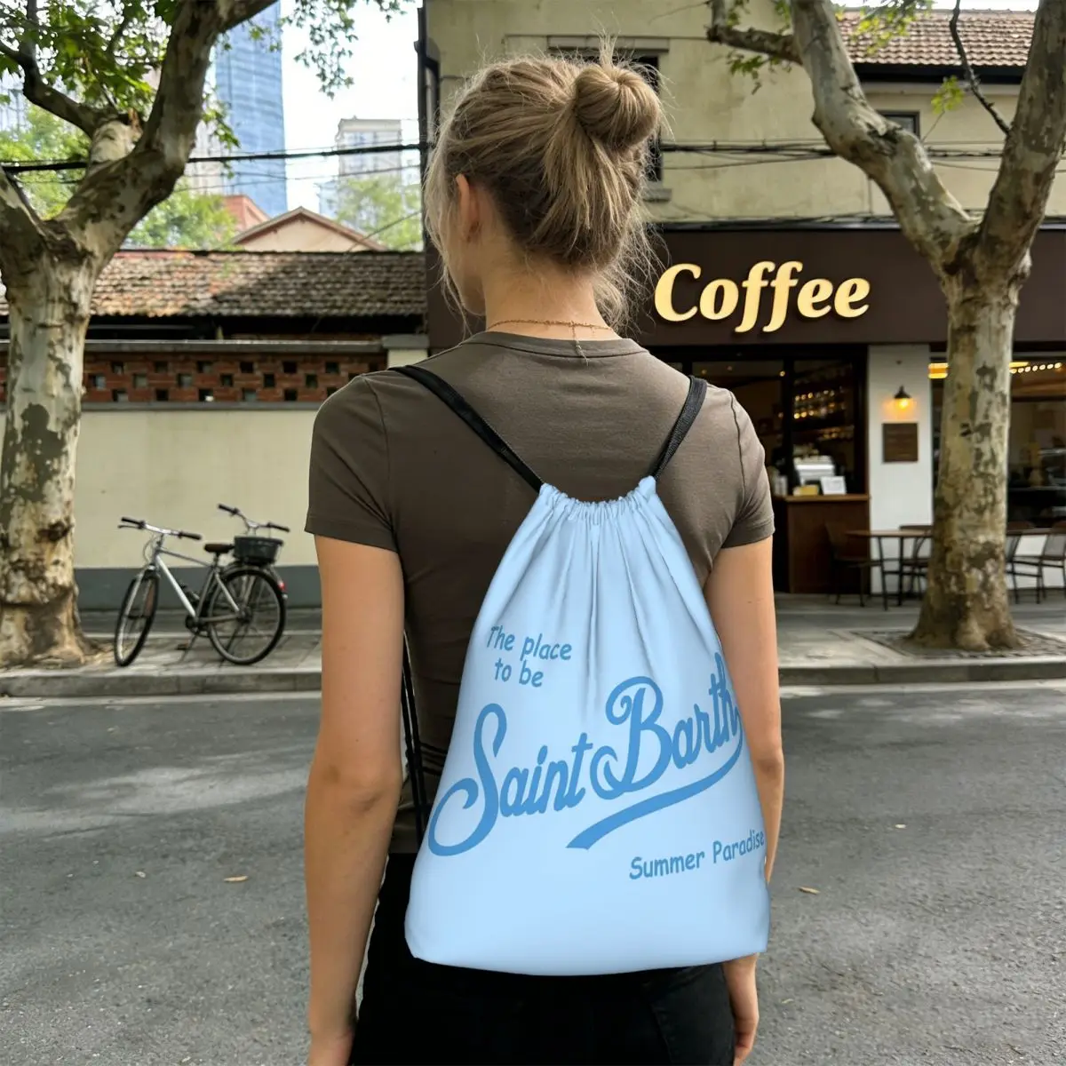 Image of Saint Barth Rucksäcke, modische Kordelzugtaschen, Schuhtaschen, Büchertaschen für Reisen, Schule