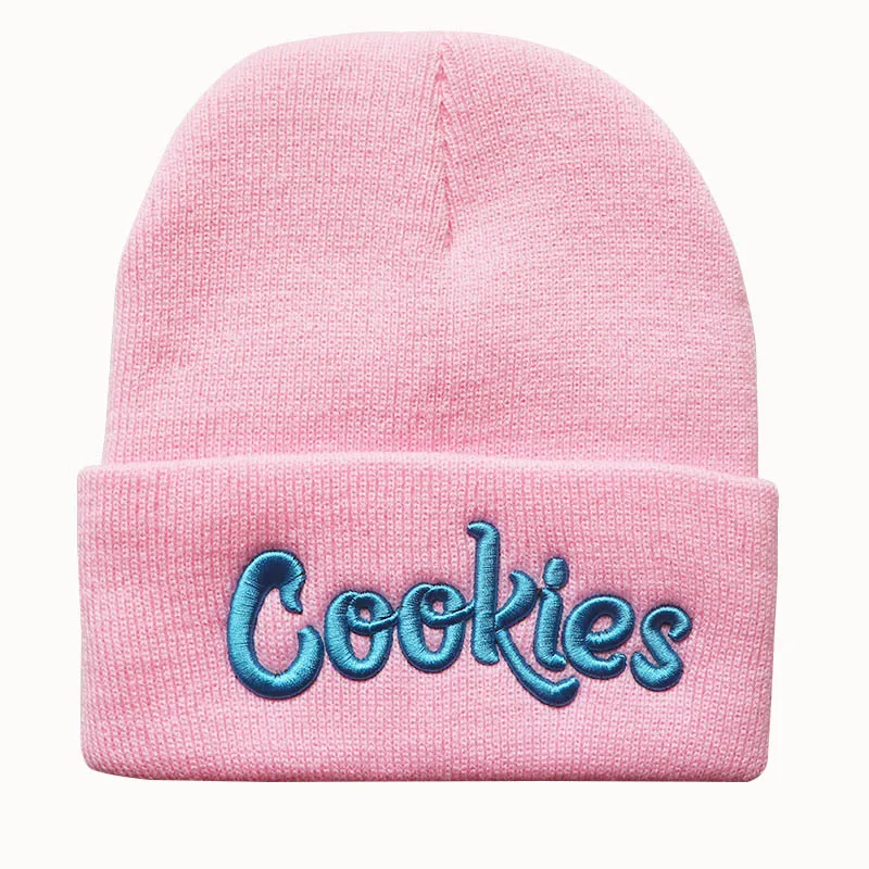 Cookies embroidered knitted hat wool hat pullover warm cold hat men and women autumn and winter brimless hat