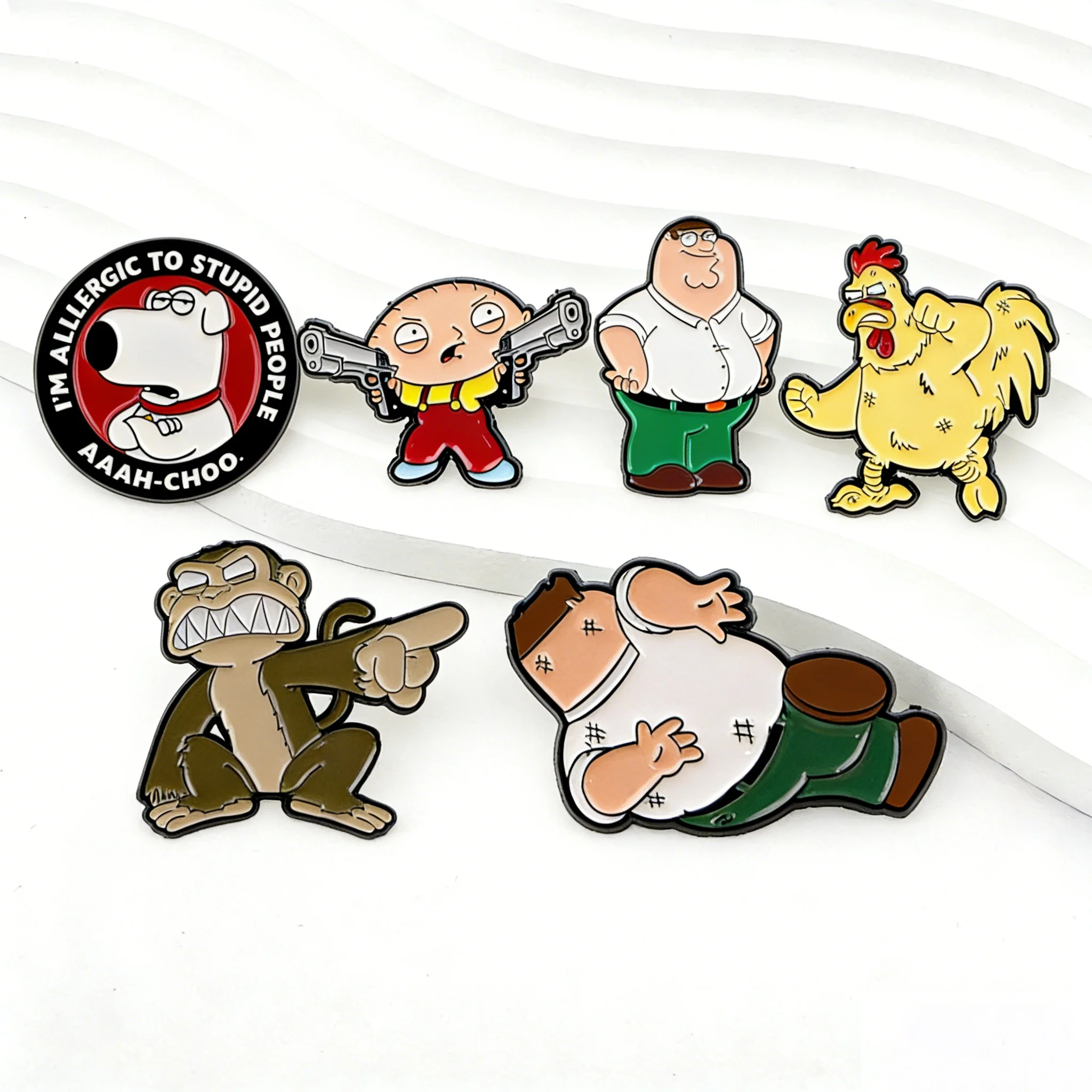 Funny Enamel Pins Cute Dog Brooches Angry Chicken Badges for Backpacks Jackets Hats Retro Collection Gifts Cosplay Accessories