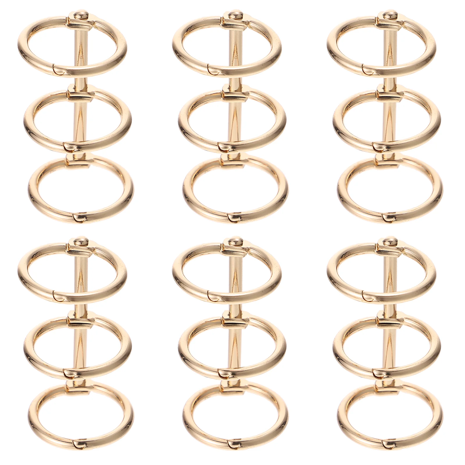 

6 Pcs Folder Ring Notepad Binder Rings Clip Three-hole Book Loose Leaf Notebook Portable Alloy Convenient Circles Paper