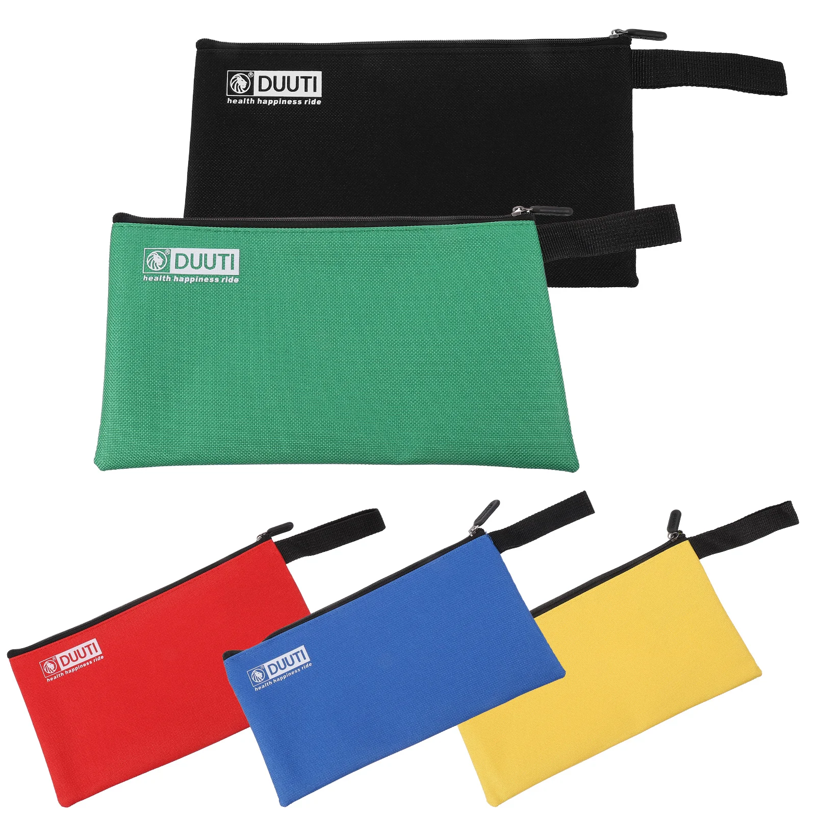 Bolsas de herramientas con cremallera de lona multiusos de alta resistencia, bolsas de almacenamiento para organizar (colores surtidos), 5 uds.