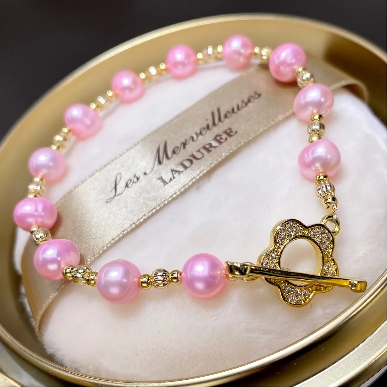 New natural freshwater pearl bracelet OT chain girlfriends simple Joker bracelet factory wholesale spot straight hair.