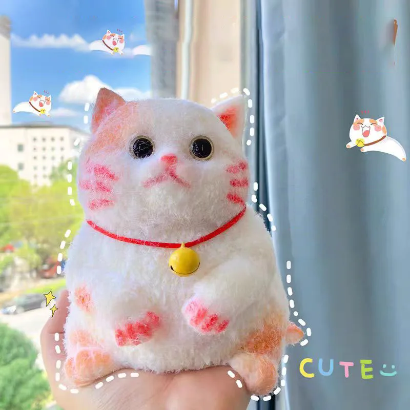 Taba Oversized Cute Chubby Cat Orange Cat Siamese Cat Plush Soft Sticky Girl Kids Birthday Gift Fidget Squishy Toy Pet Ornaments