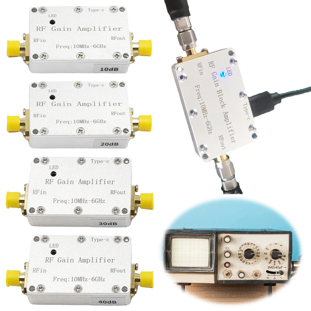 10MHZ-6GHz LNA High Flatness Amplifier RF Drive RF Amplifier RF Drives Receiver Drone Image Transmission Hackrf One GPS Radio FM