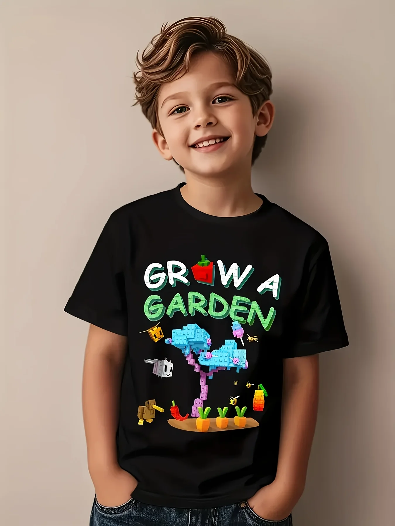 

Plant a Garden - Candy Flower Fun Aesthetic Graphic Kids' T-Shirt, Cute Kids' T-Shirt, Street Style T-Shirt, Top