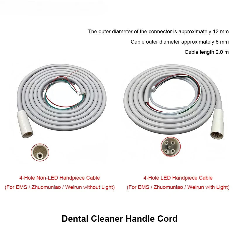 JAVIDENT  Dental Scaler Detachable Cable Tube Ultrasonic Scaler Cable Water Hose Spare Tubing Non Or With Light
