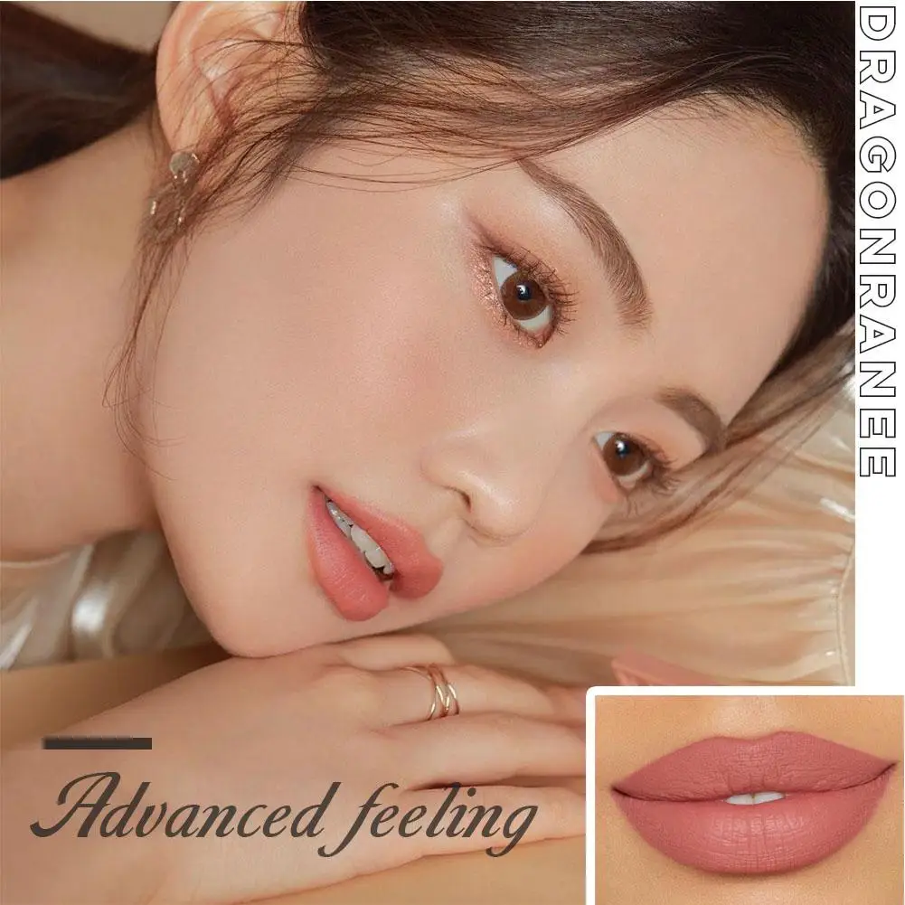 Set Waterproof Velvet Matte Nude Lip Gloss Sexy Long Liquid Nude Cup Korea Makeup Lipstick Cosmetics Red Non-stick Lasting P6B8