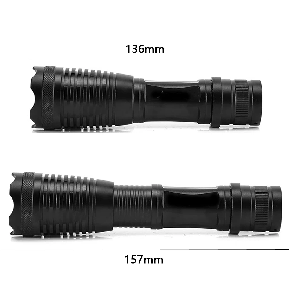 5000 Lumens LED flashlight Zoomable T6 Tactical Flash Lamp 5 Mode Waterproof 18650 LED Torch Camping Self defense Flashlights