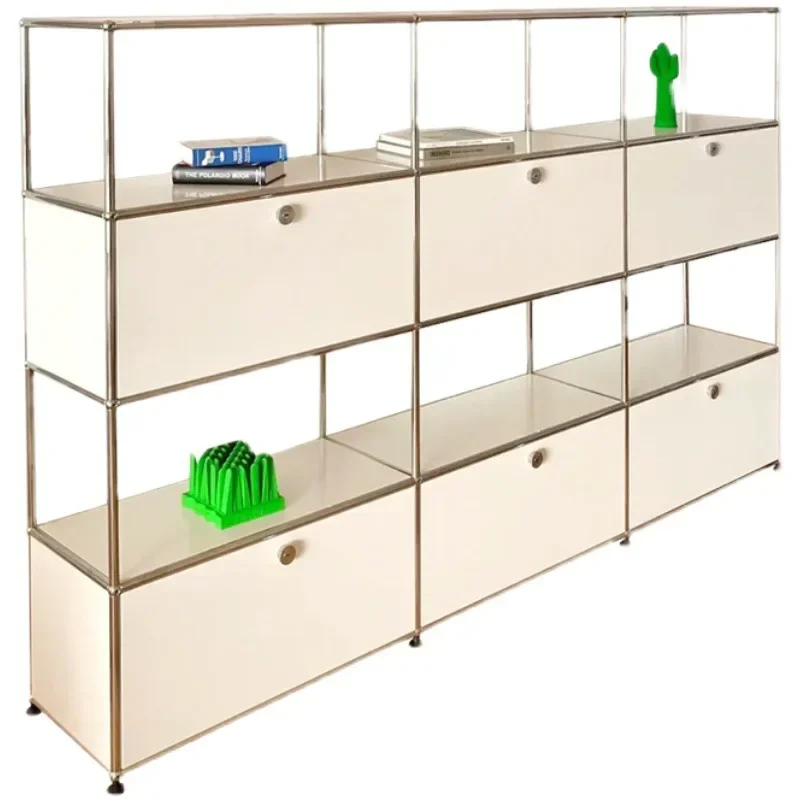 Medieval stainless steel modular cabinets, minimalist side cabinets, decoration, shelves