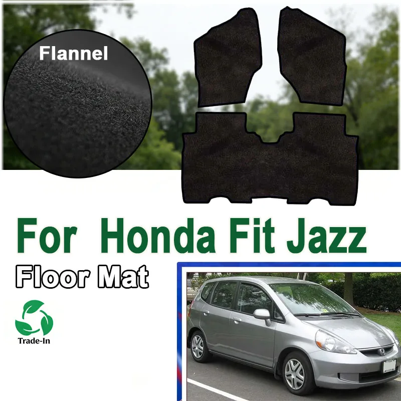 

Flannel Car Floor Mats For Honda Fit Jazz GD 2 3 4 5 GE 1 2 3 2003~2007 2004 2005 Panel Footpads Carpet Cover Pad Foot Pads