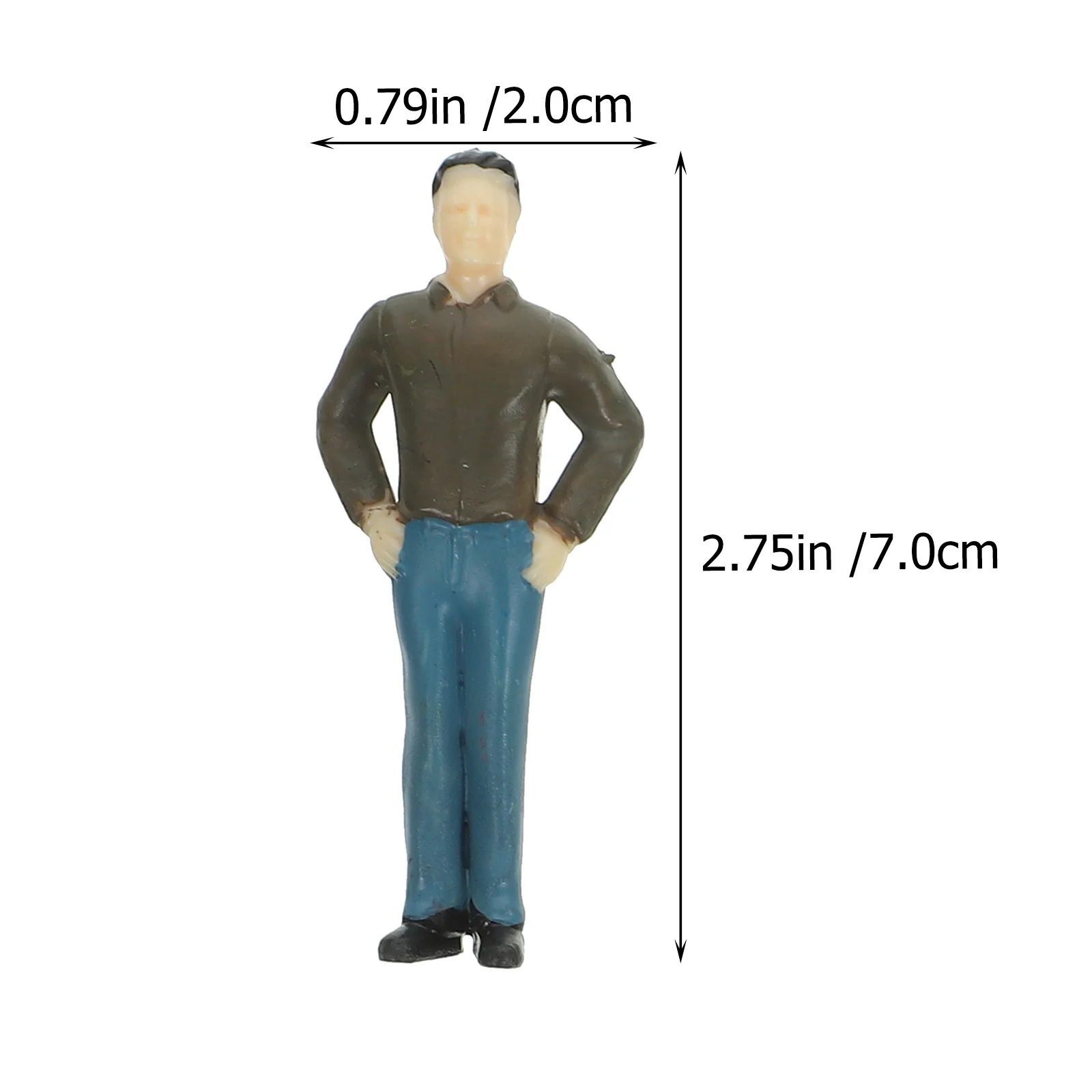 12-teilige farbige Miniaturfiguren aus Kunststoff, Simulationsfiguren für Zugset, Layout, Landschaftsdekoration, realistische Modell-Requisiten