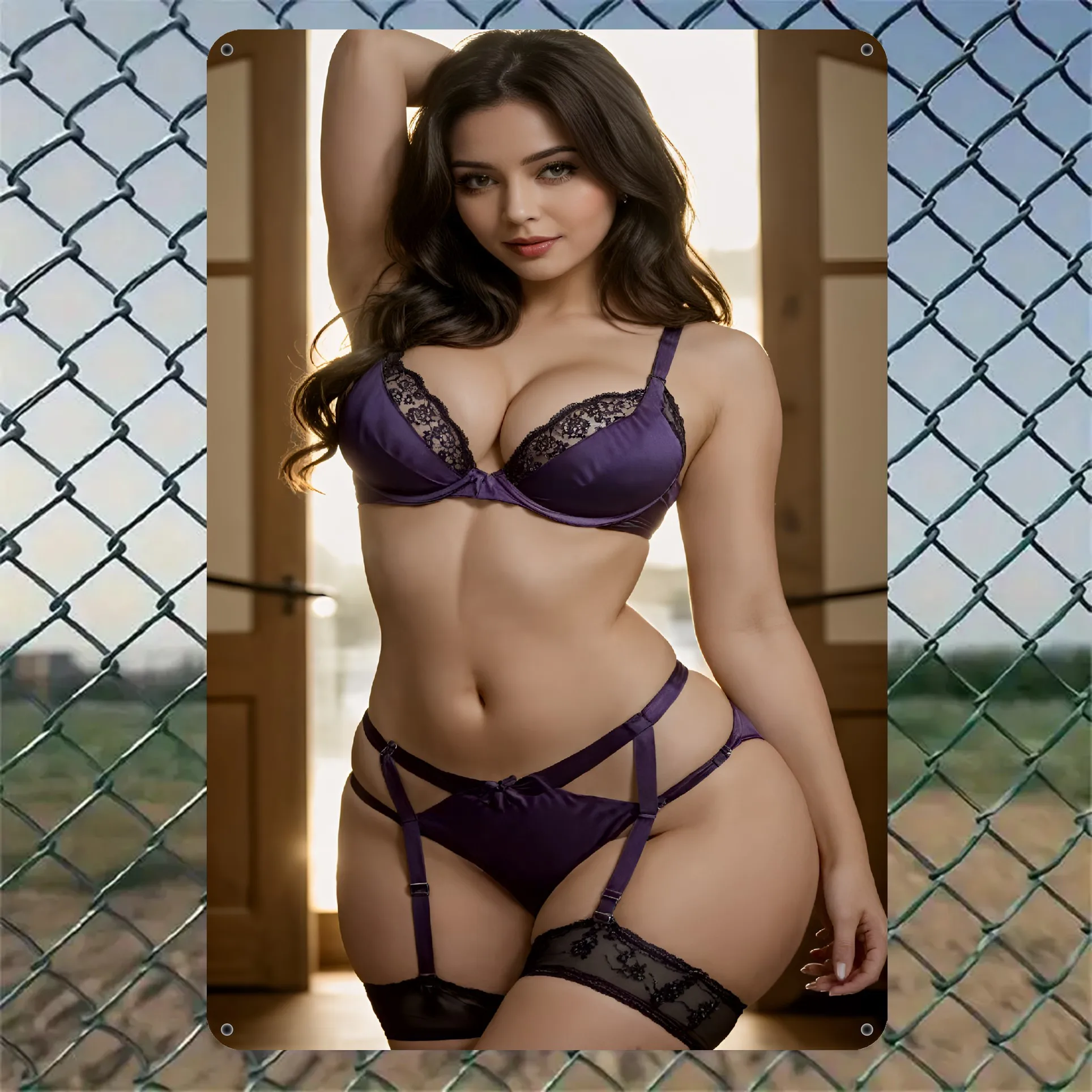 Wandkunst aus Metall im Vintage-Stil – Elegante Frau im Bikini, Retro-Charme und Raffinesse, wasserfest und wetterbeständig, für das Schlafzimmer