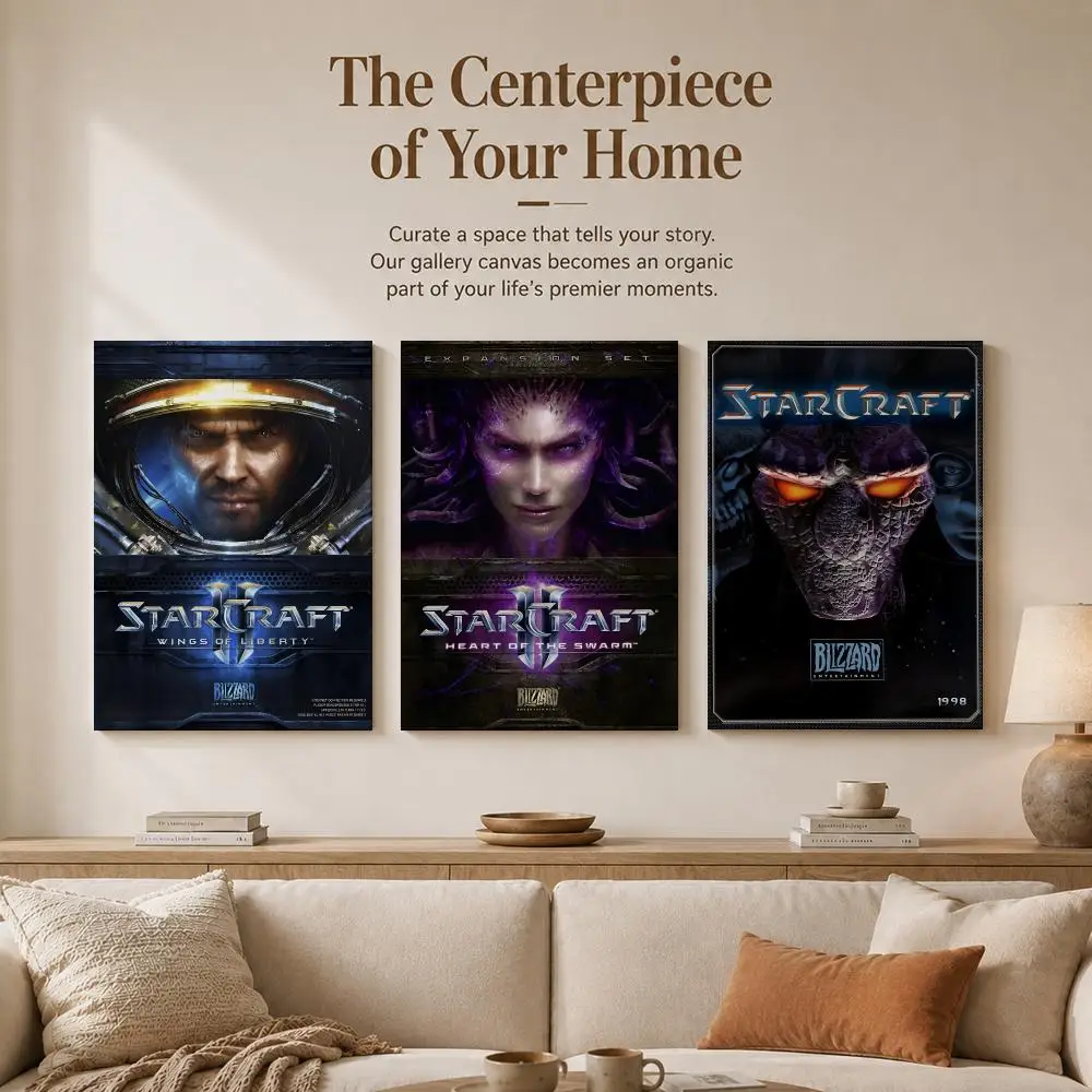 Game S-StarCraft 2 Cool Framed Wall Painting Wood Canvas Poster For Living Room Bedroom Hallway Office Home Decor Gift