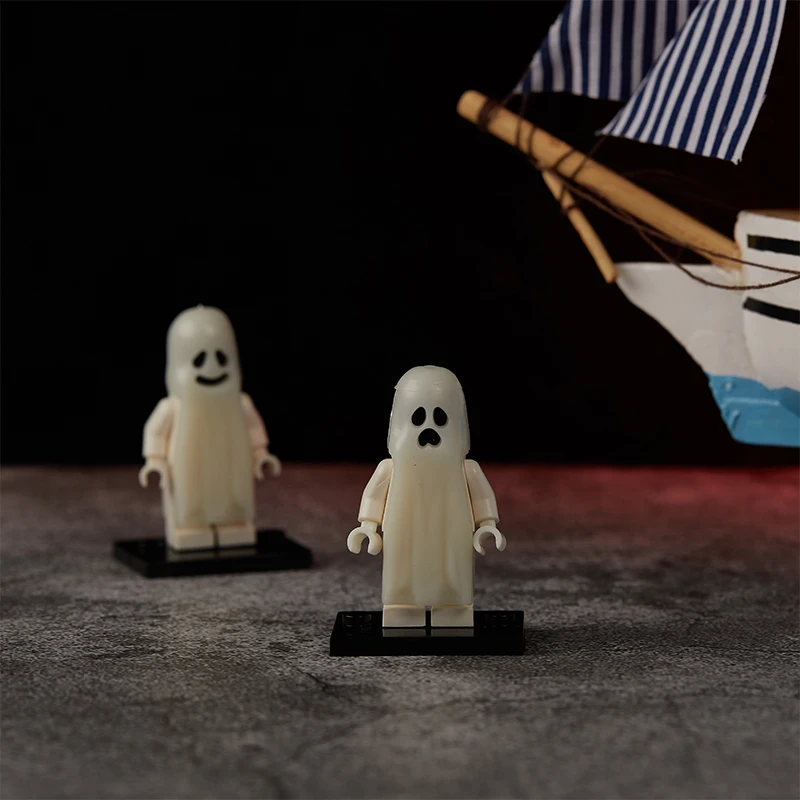 Sorrindo e chorando Ghost Model Action Figures Building Blocks, série de terror Halloween, brinquedos para crianças, 1pc