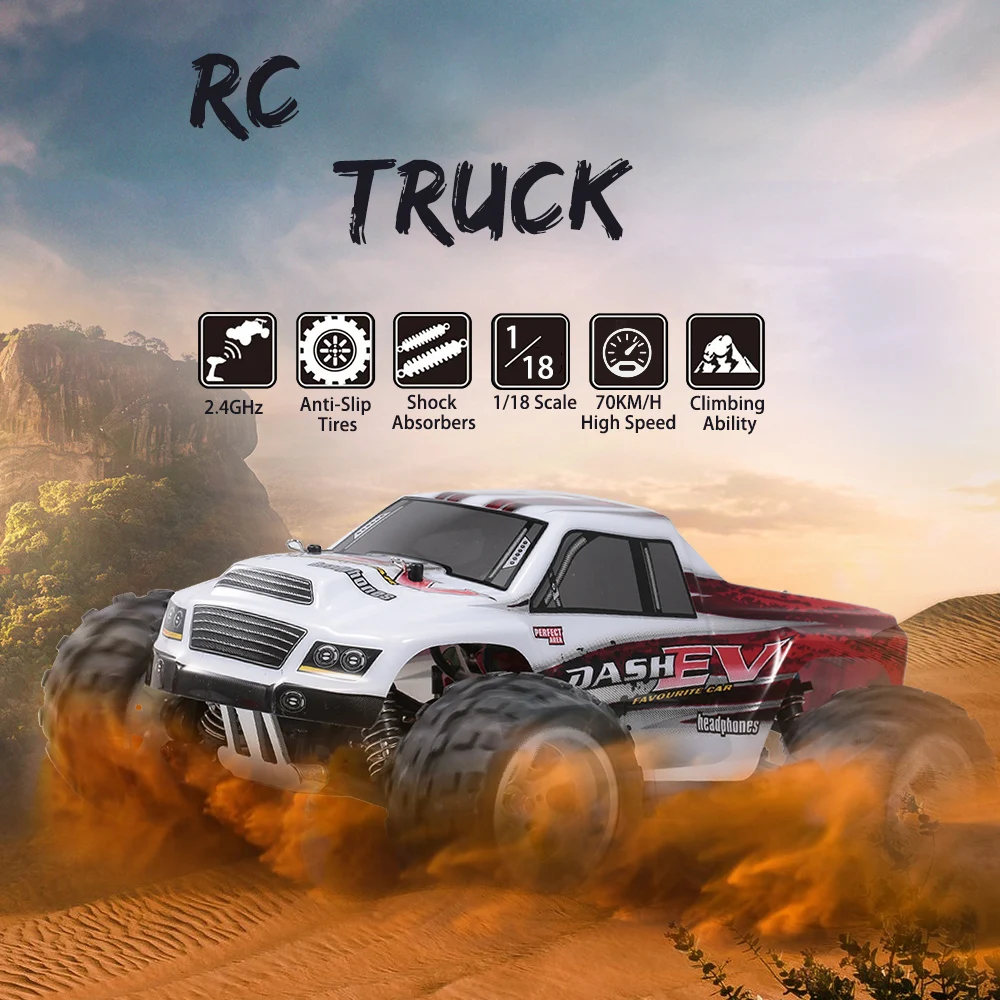 WLtoys A979-B 2.4G 1/18 RC Car 4WD 70KM/H High Speed Electric Full Proportional Truck RC Crawler RTR