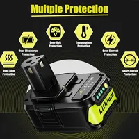 Direct Replacement 18V Li-Ion Battery for RYOBI One + Plus P108-works with P104 P107 RB18L50 RB18L20 BPL1815 RB18L40
