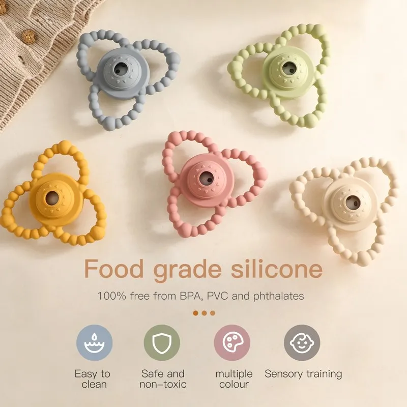 Baby Siliconen Rammelaar Speelgoed Montessori Educatief Muziek Rammelaar Speelgoed Voor Baby Food Grade Silicone Bpa Gratis Pasgeboren Bijtring Gift