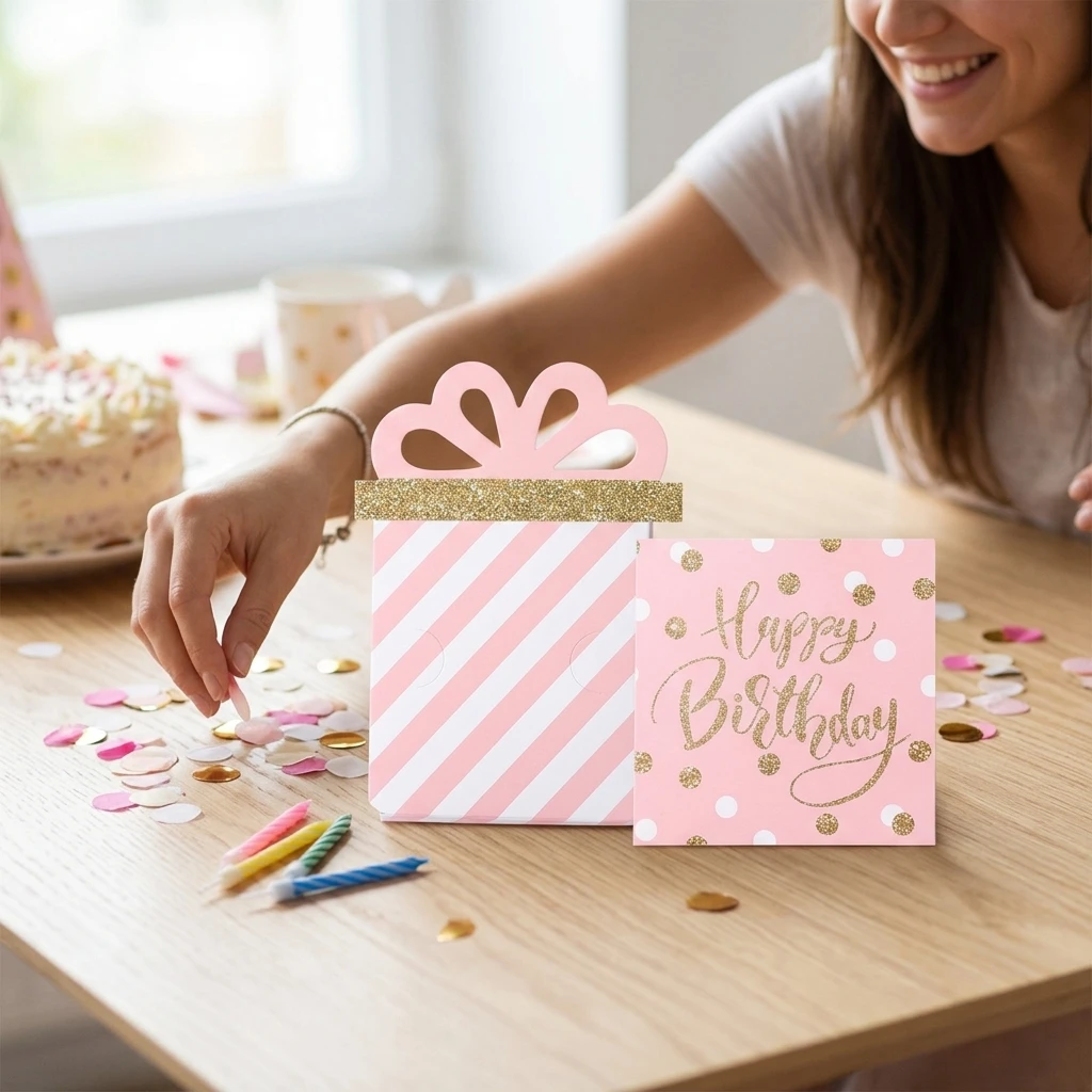Birthday Party Money Card Pull Out Cash Gift Box Surprise Folding Greeting Card Unique Shape Design for Celebration Gifts