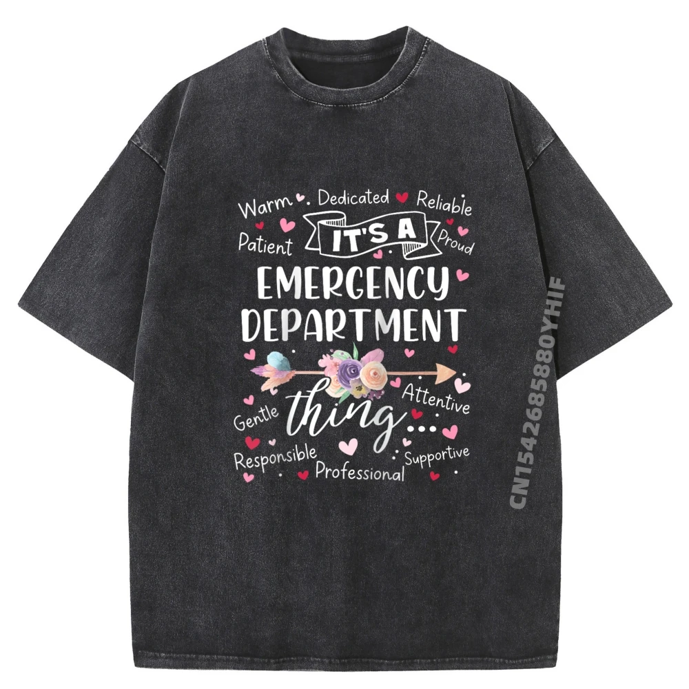 

Latest Emergency Department Room Squad Team Printed T-shirts Men Minimalist Cotton Youth Tshirts Summer Fashion Washed Shirt