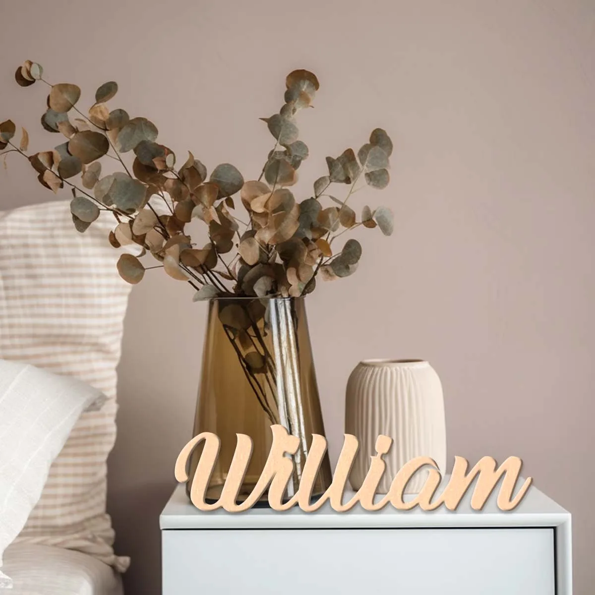 1pc Cartoon william example Custom Name Wood Material Wooden Plaque Laser-Cut Sign Handcrafted