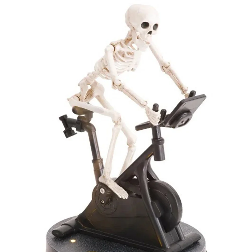 Animated Skeleton Riding Bike Resin Funny Animatronic Skeleton Decorative Novelty Skeleton Halloween Decor Party Favors