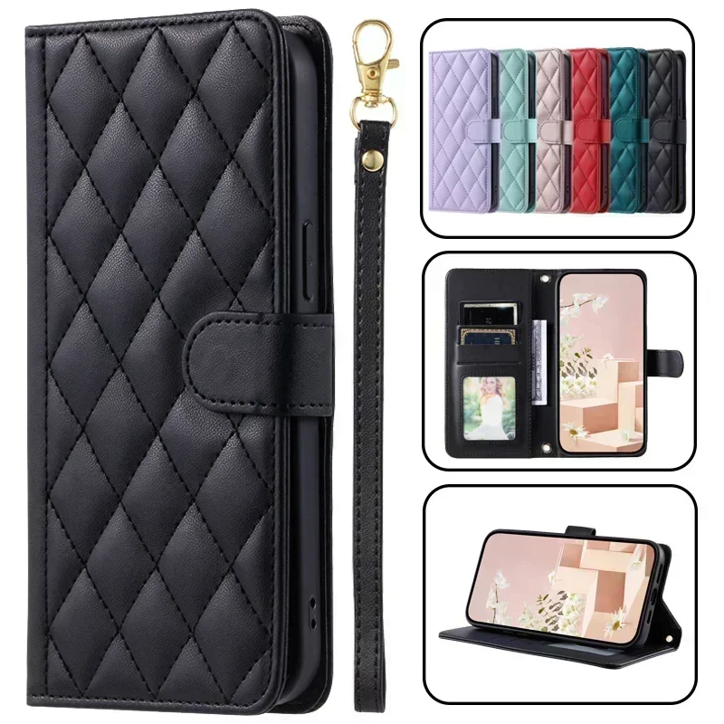 For Sony Xperia 5 IV Case Luxury Diamond Lattice Wallet Phone Case on For Sony 5 IV Xperia5 IV 5 III Leather Protective Cover