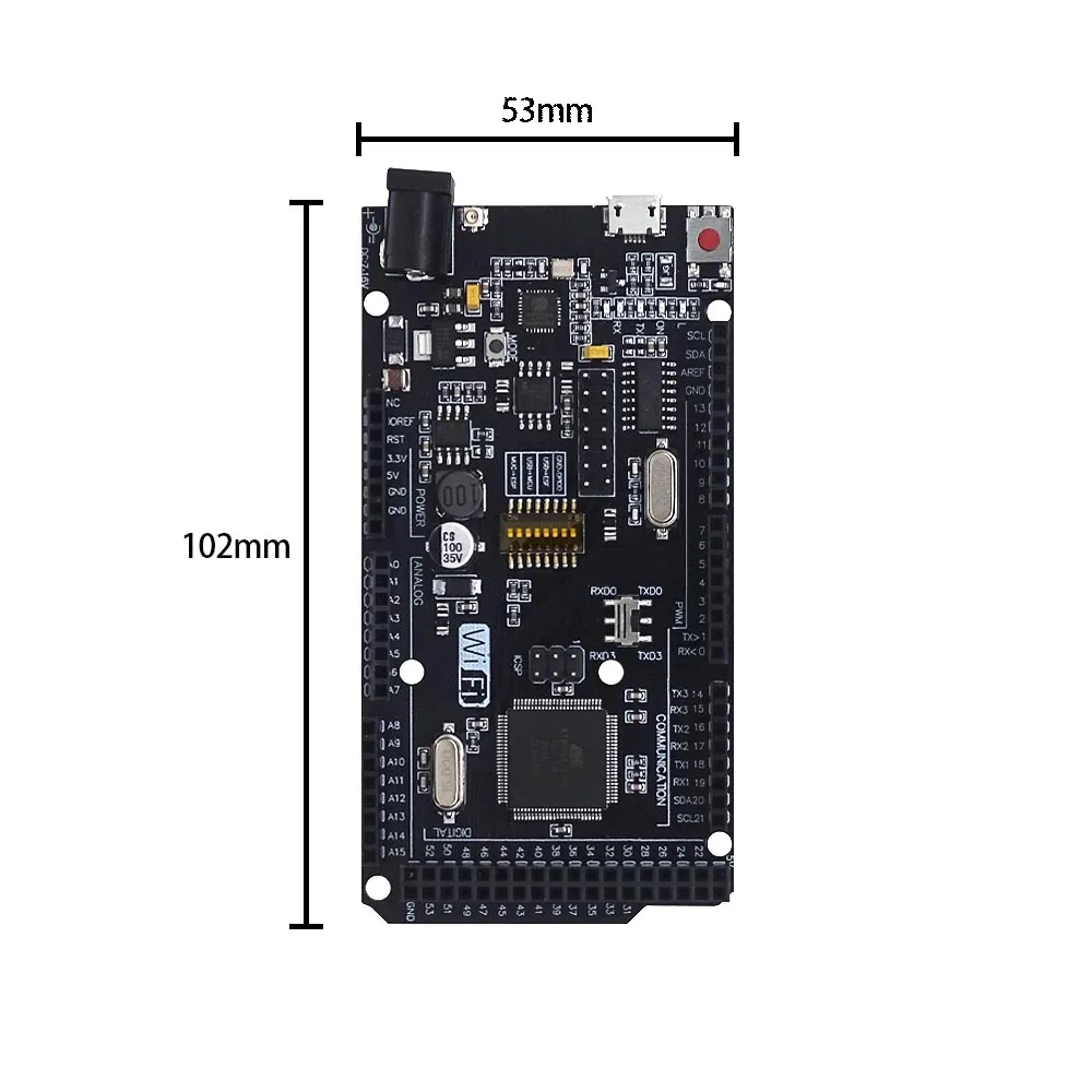  WiFi R3 ATmega2560+ESP8266 32Mb memory USB-TTL CH340G. Compatible for Arduino Mega NodeMCU For WeMos ESP8266