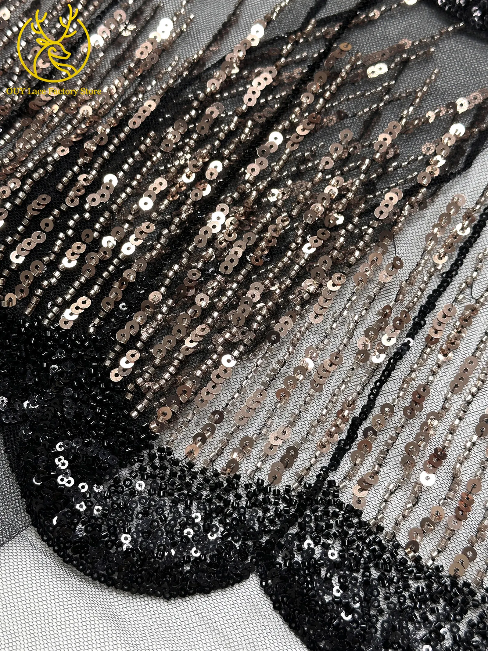 2026 Neues Design Elegante Modische Afrikanische Pailletten-Perlen-Spitzenstoffe Nigerianische Französische Tüll-Stickerei-Spitze für Braut- und Hochzeitskleidung – Detail 24