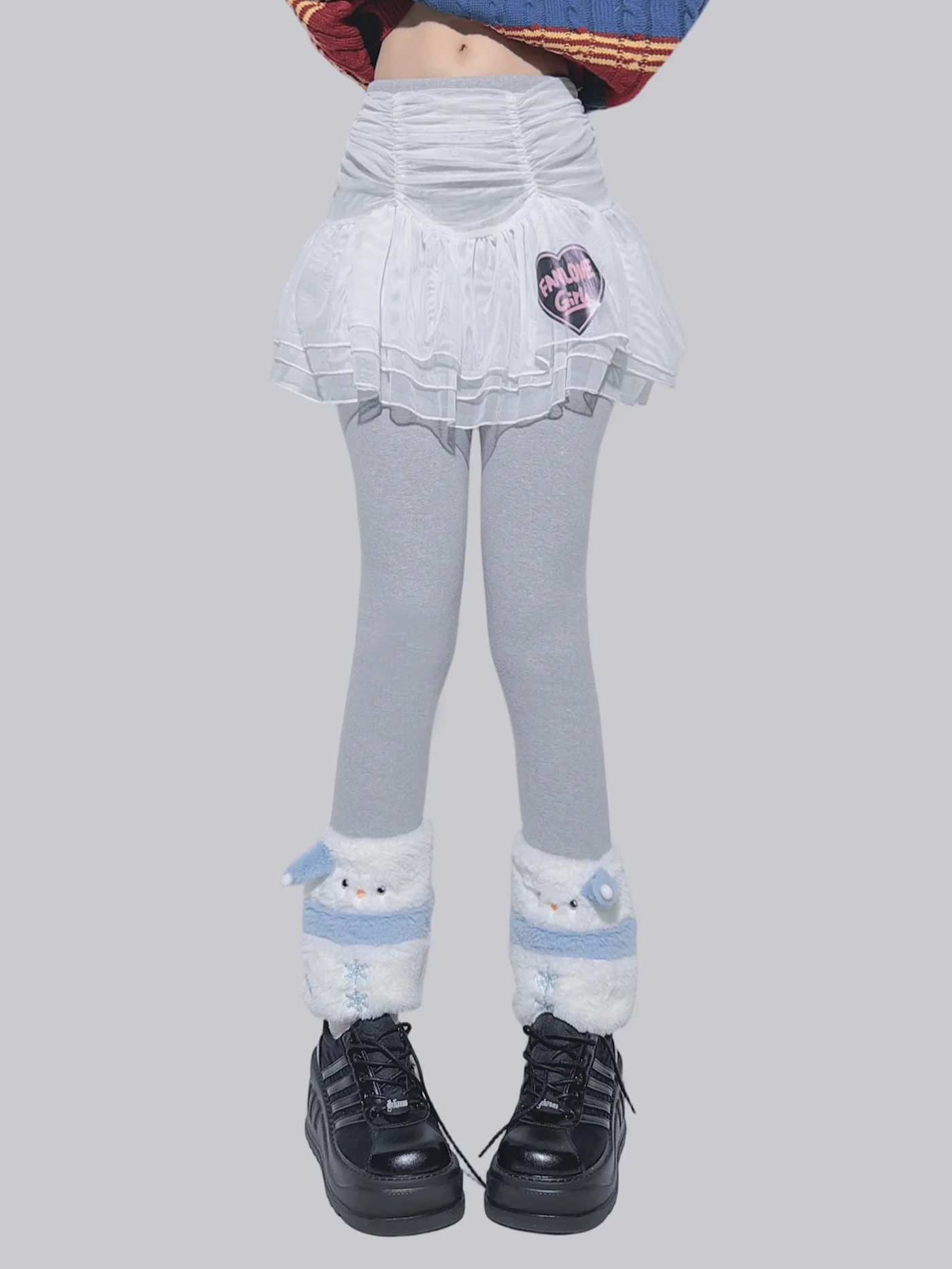 

Fanglija Home Original 3D Mosaic Plu ark Pants Extended Length Women's Outerwear Spring Autumn Winter Fce Sweet Sle