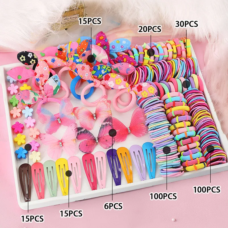 1800 pçs conjunto de acessórios para o cabelo da menina glamour delicado grampos de cabelo menina elástico faixas de cabelo flor garras de cabelo laços de cabelo a1314