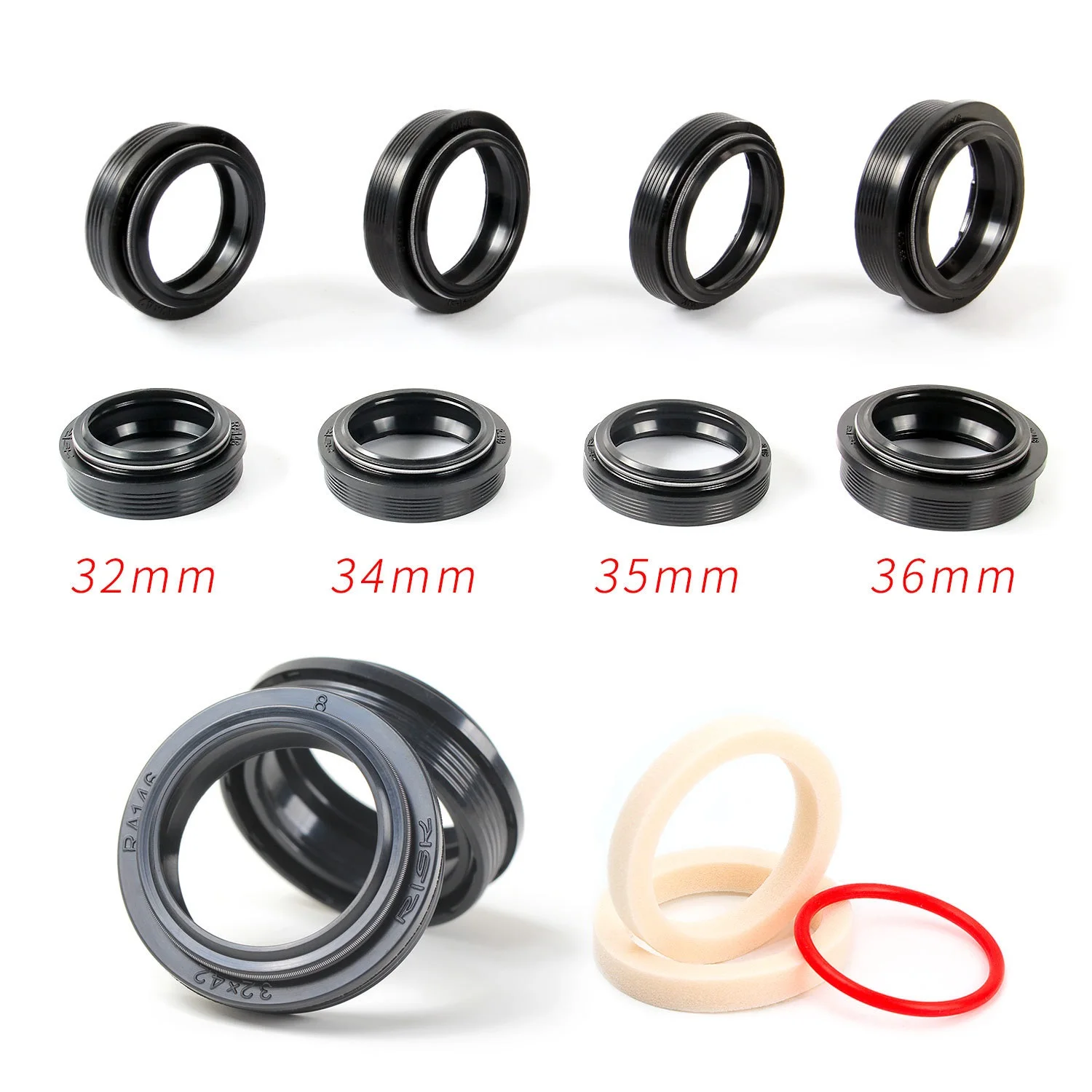 Bicycle Front Fork Dust Seal 32mm 34 35 36mm Dust Seal&Foam Ring for Fox/Rockshox/Magura/X-fusion/Manitou Fork Repair Kits Parts