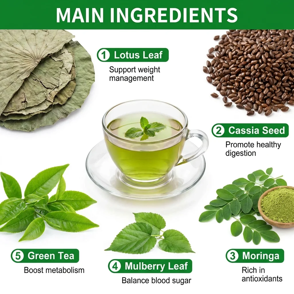 28-Day Herbal Detox Tea for Digestive Cleanse & Energy Support, Booster & Belly Bloat Relief | Caffeine-Free with Moringa
