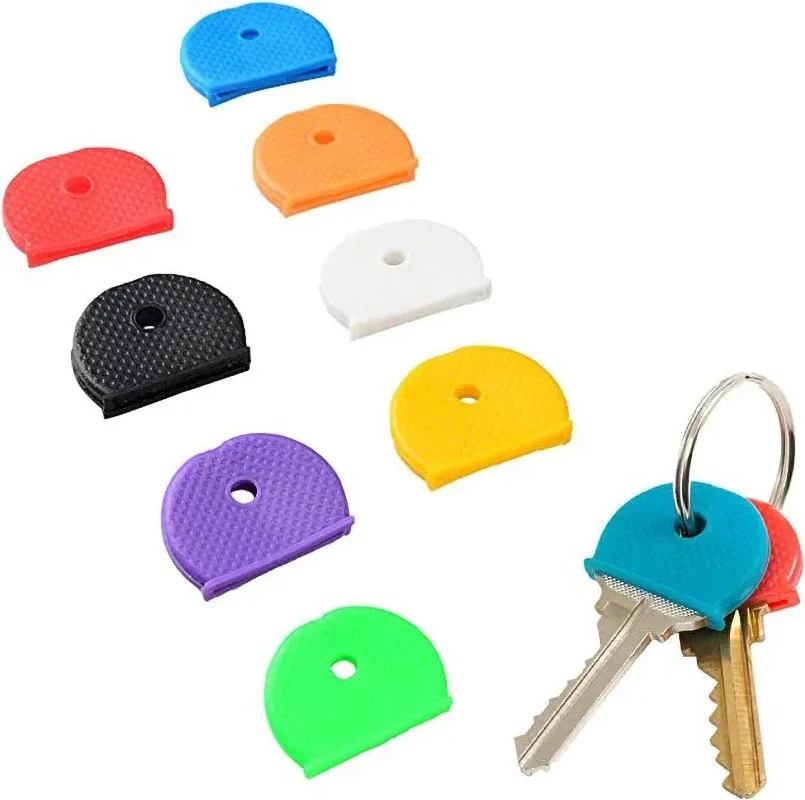 Multicolor Elastic Mixed Color  Keychain Hollow Rubber Key Covers Round Soft Silicone Keys Locks Cap Keyring Case Topper Protect