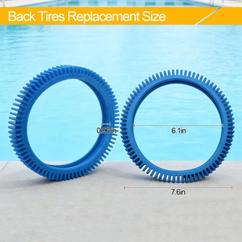 

FSTE-6PCS Pool Cleaner Tire Combo Kit For Hayward Pool Vacuums Front 896584000-143 And Rear Tires 896584000-082