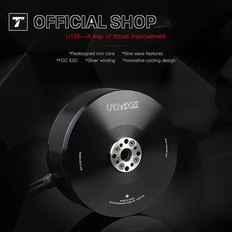 T-MOTOR U12II KV60 KV120 Brushless Motor Thrust 20kg Efficiency Multirotor UAV Motor Outrunner Heavy-lift Drones DIY Parts