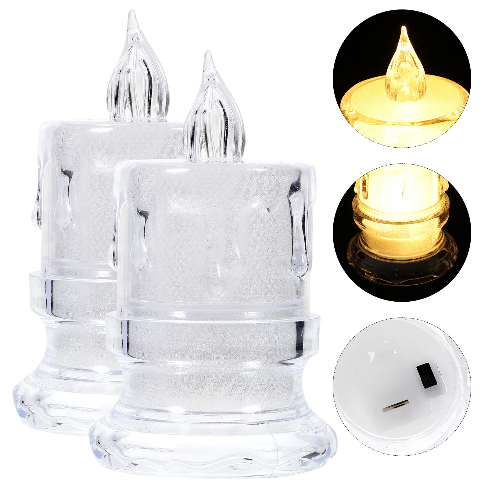 12 قطعة من الشموع الكهربائية LED أضواء عديمة اللهب للحفلات مادة آمنة لتزيين قطعة الطاولة المركزية