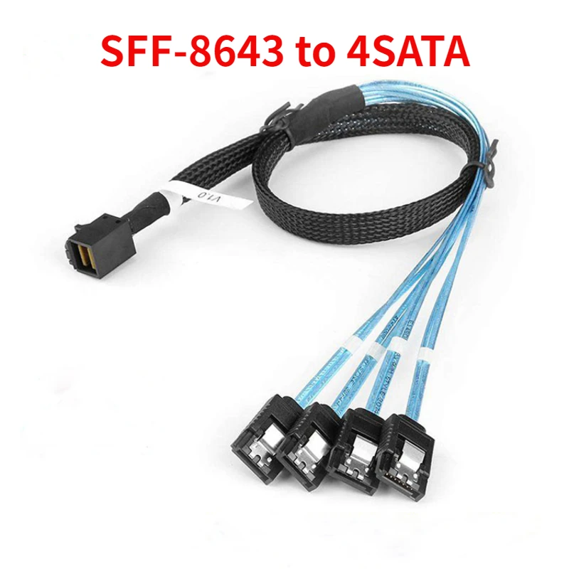 Original 12Gb/S MINI SAS cable SFF-8643 to 4SATA one to four array card 1-meter data cable