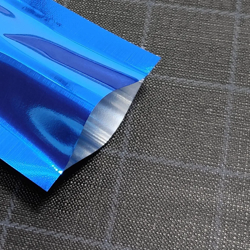 Glossy Blue Open Top Bags Heat Seal Mylar Vacuum Aluminum Foil Pouches For Bulk Food Powder Tea Packaging Bags