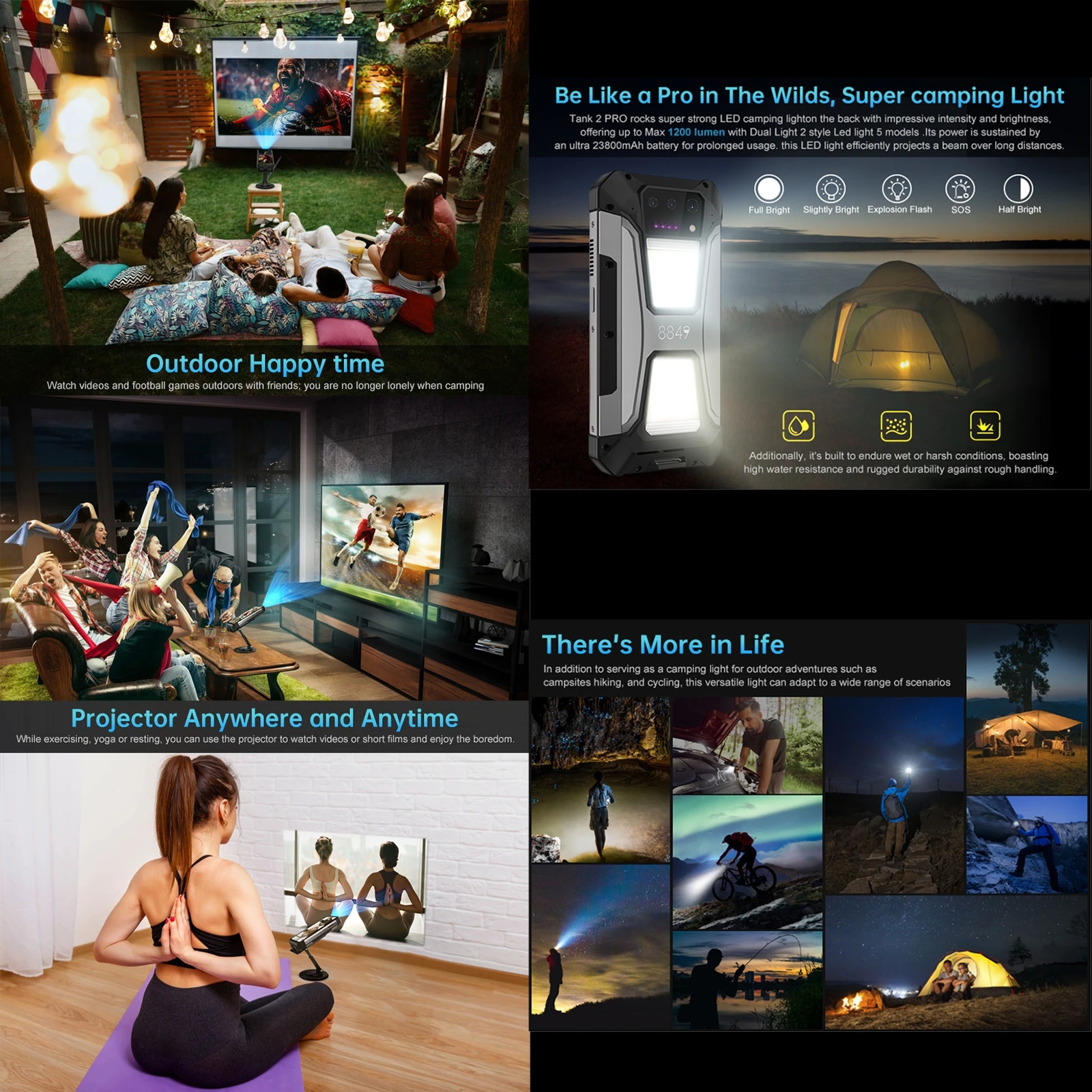 Unihertz 8849 Tank 2 Pro Teléfono resistente 12GB+512GB Visión nocturna 6,79" FHD Android 14 23800mAh 4G Smartphone