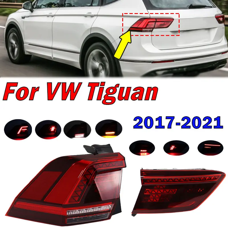 

Для Volkswagen Tiguan 2017-2021 авто светодиодный задний фонарь сигнальный фонарь предупреждающий стоп-сигнал задний фонарь в сборе 5NN 945095 A 5NN 945096 A