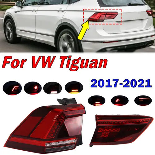 Imagen 1 del producto Para Volkswagen Tiguan 2017-2021 luz trasera LED automática luz de señal luz de freno de advertencia conjunto de luz trasera 5NN 945095 Un 5NN 945096 A