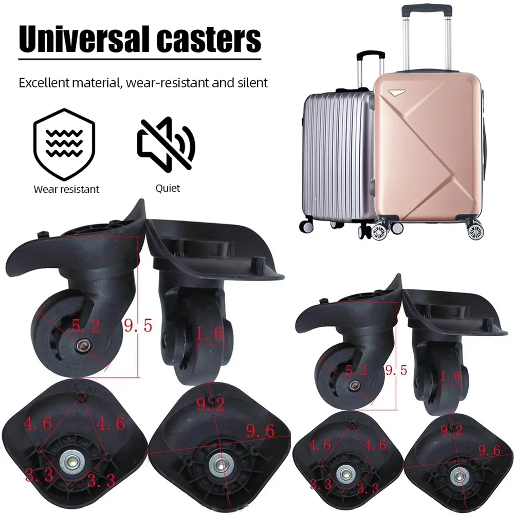A23-JYWXL Wheels Replacement Luggage Double  Repair Trolley Suitcase Accessories Travel Spinner Aster Black Part