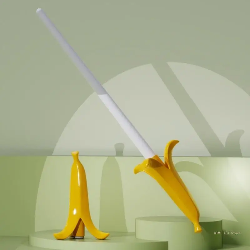 3D Banana Swords Anxiety Reduce Toy for Children Funny Retractable Swords Toy Office Adult Stress Relief Role Play Props