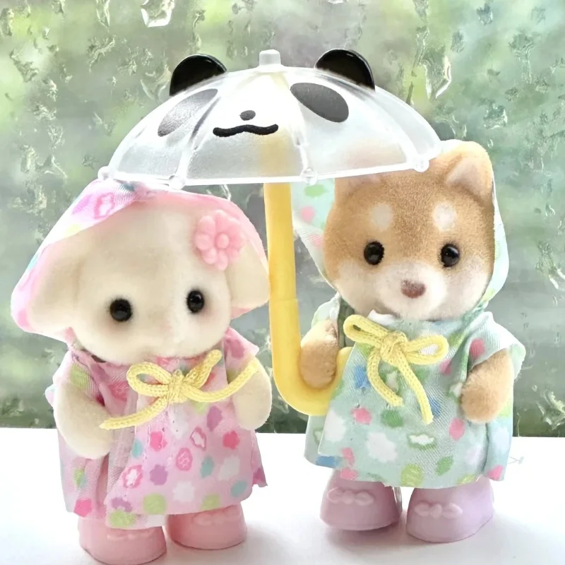 Sylvanian Families Cute Raincoat Baby Doll Boys and Girls Play Home Toy Simulation Doll Gift